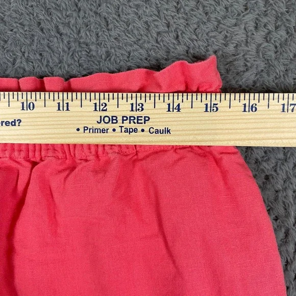 J. Crew Women's Skirt 12 Pink Linen Blend Mini Smocked Pockets Preppy Vacation - Picture 7 of 8